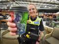 First Constable Jessica Carr at Coffee with a Cop at Bunnings Kangaroo Flat IN 2022. Picture by Darren Howe