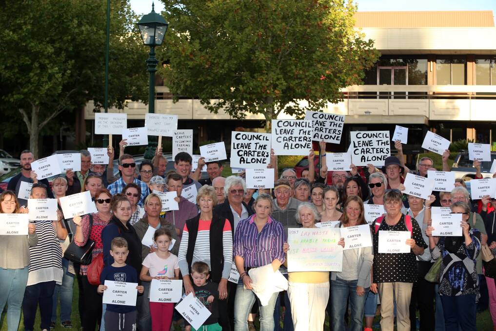 Supporters of the Carter family turned out in force before the council meeting in April. Pictures: GLENN DANIELS