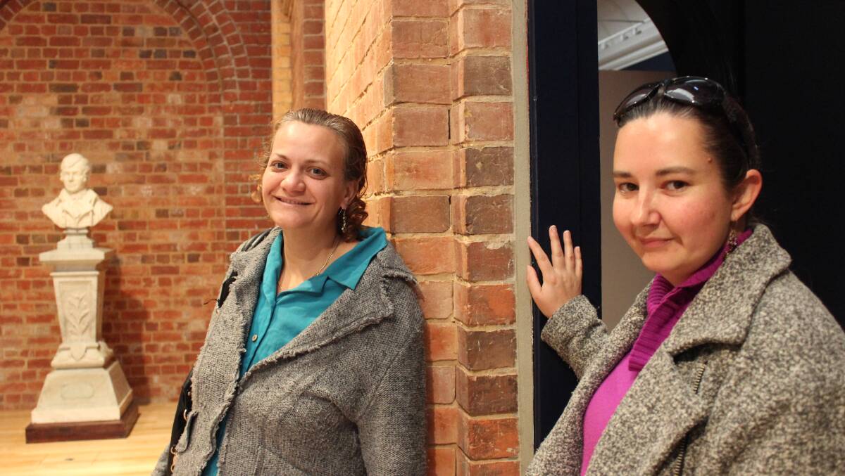 Polly Woodward and Kelly Purtil enjoy the gallery. Picture: ELSPETH KERNEBONE