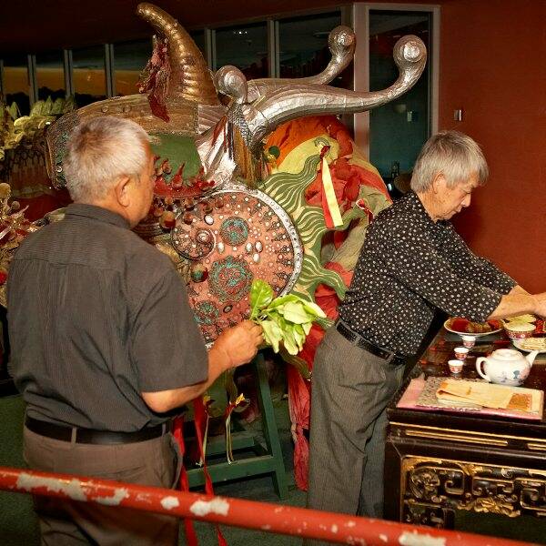 Blessing: Loong’s awakening at the Chinese Museum happened in front of invited guests.