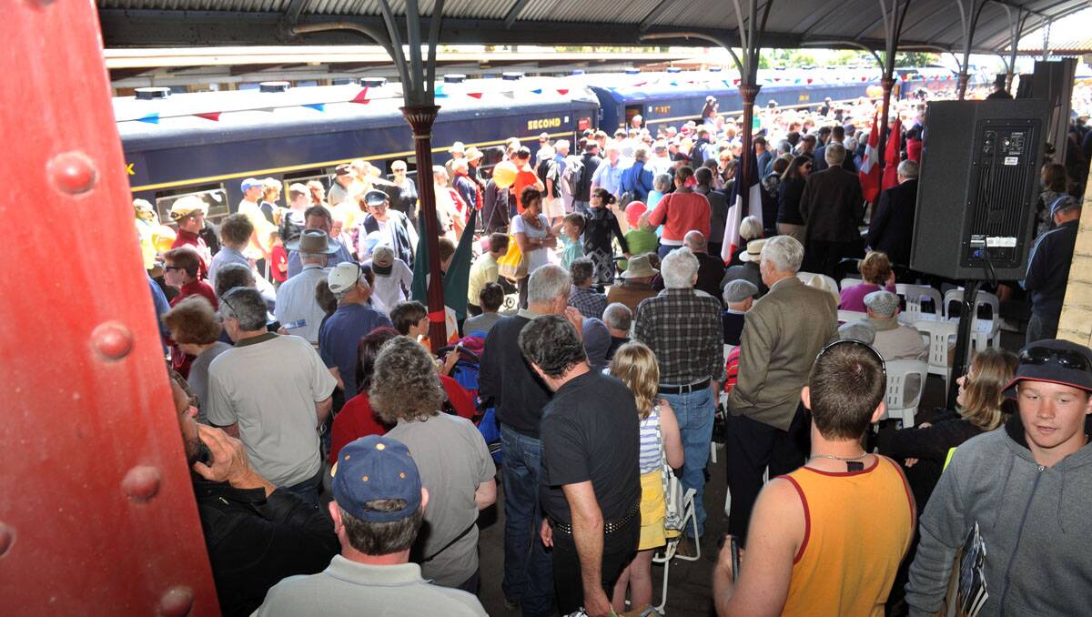 150 years of rail celebrations at the Bendigo train station. Picture: Julie Hough