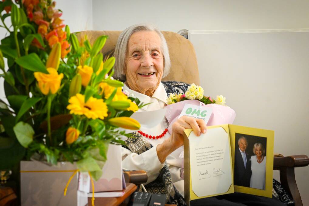 Rosemary Bowman with the letter from the King she received having turned 100-years-old. Picture by Darren Howe