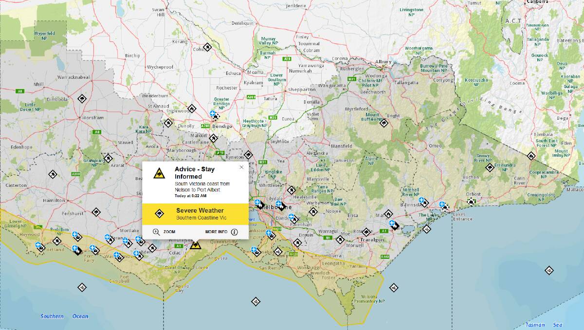 Picture from VicEmergency website