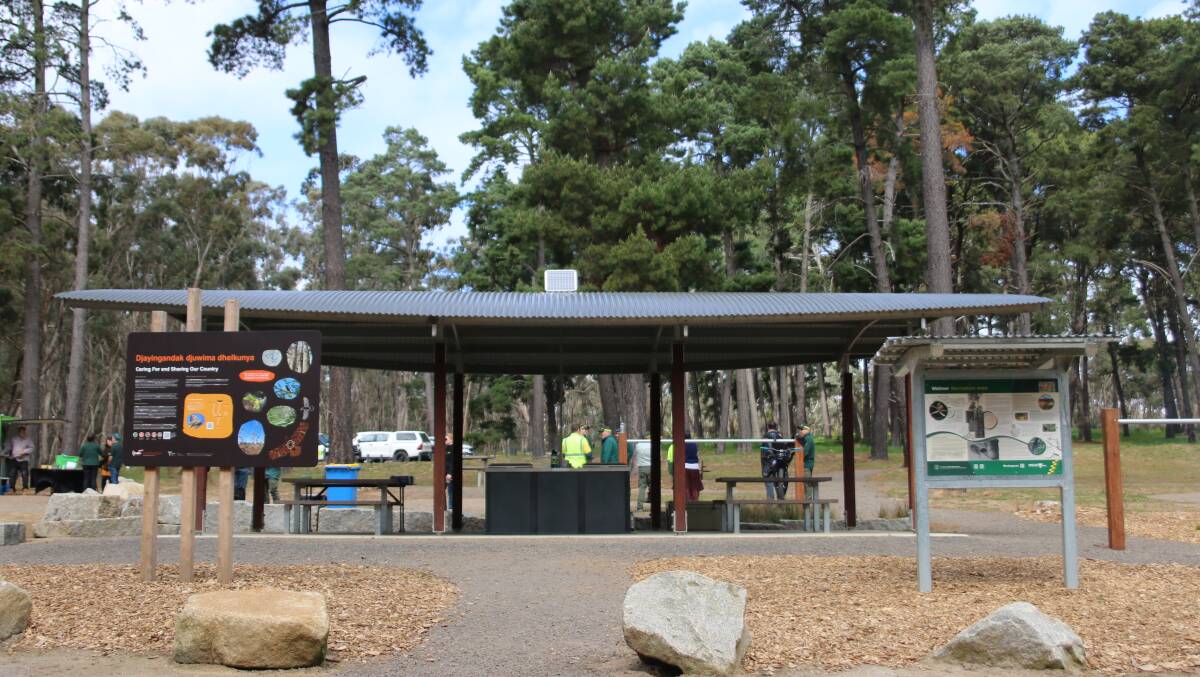 Upgraded facilities and DJAARA signage at Walmer State Forest near Castlemaine. Pictures supplied.