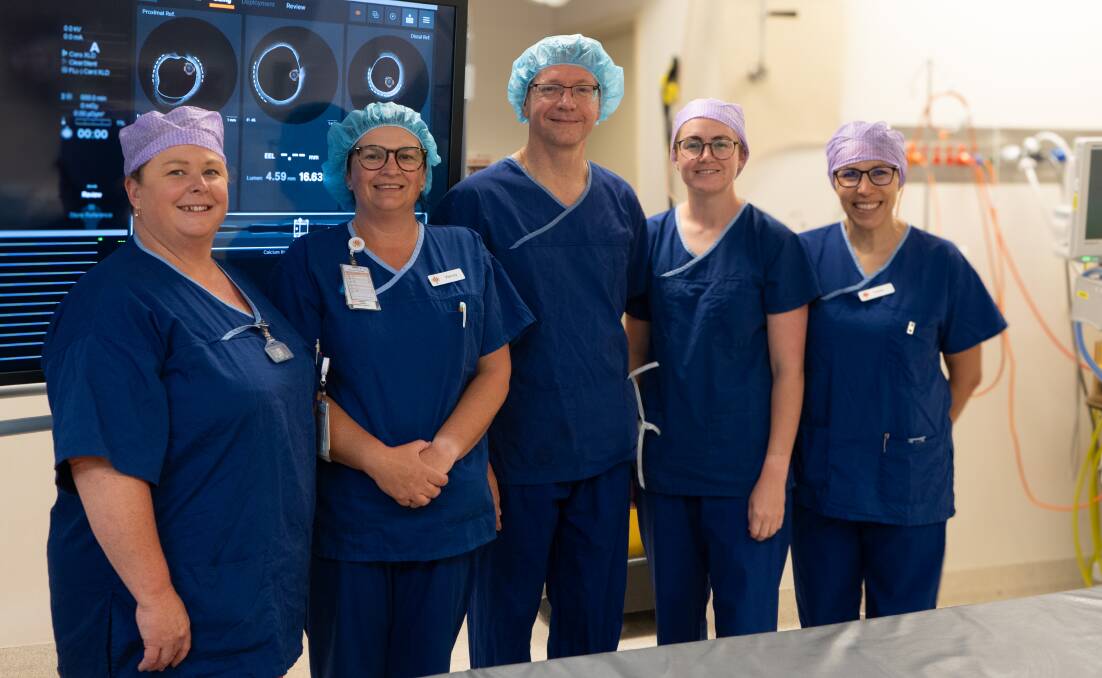 The St John of God Bendigo Hospital Cardiac team of Linda Newnham, Wendy Luscombe, Dr Joris Mekel, Grace Westwood and Adele Noble. Picture supplied 