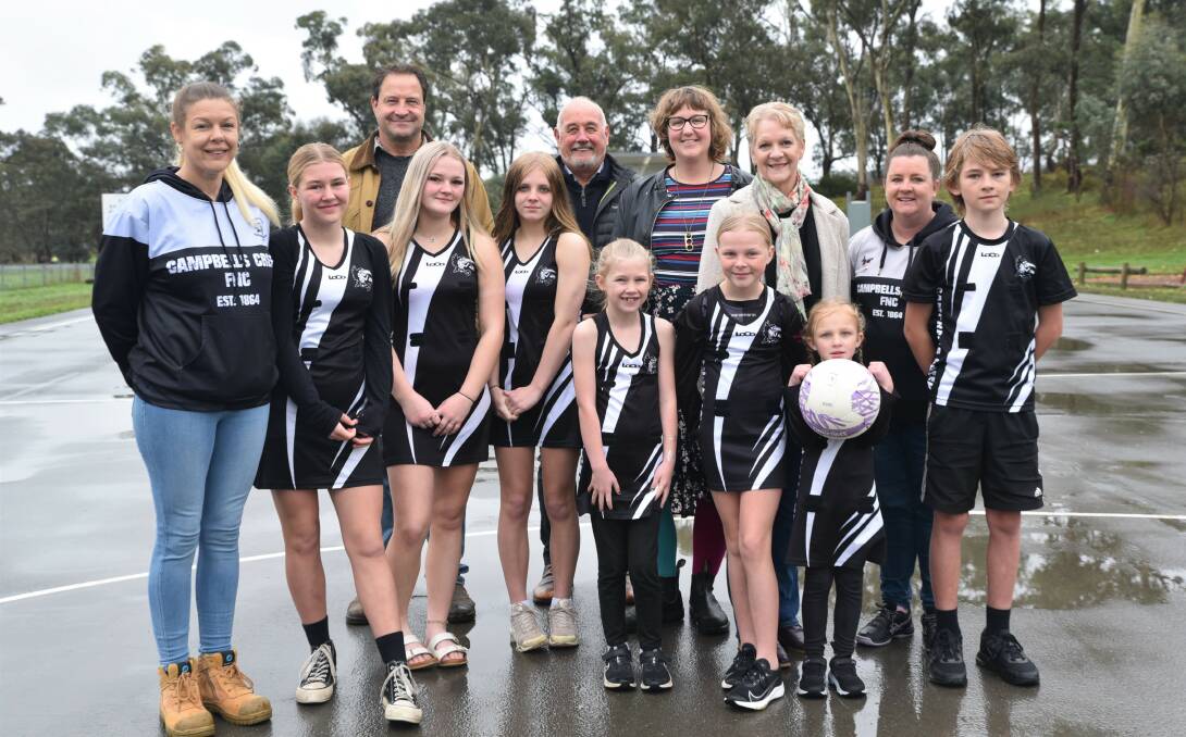 Maree Edwards MP announces funding for the netball courts at Campbells Creek Recreation Reserve. Picture supplied.