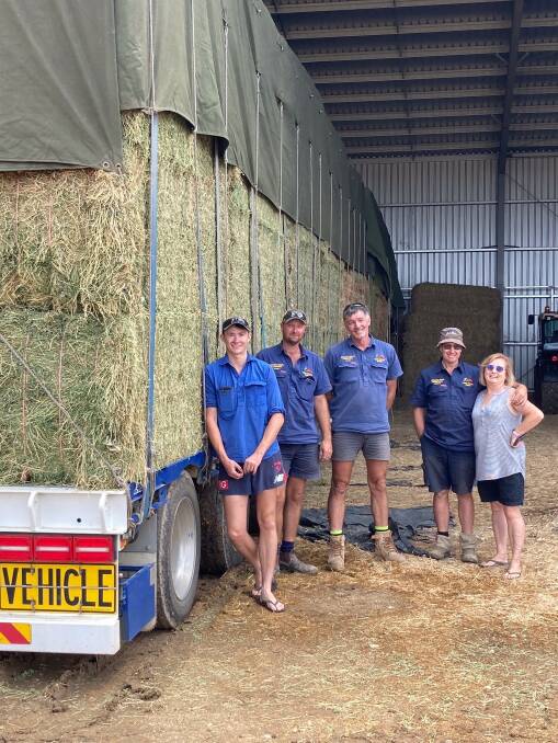 The Radcliffe family of Kerang have won the Best Lucerne Visual Score at Fodderganza. Picture supplied