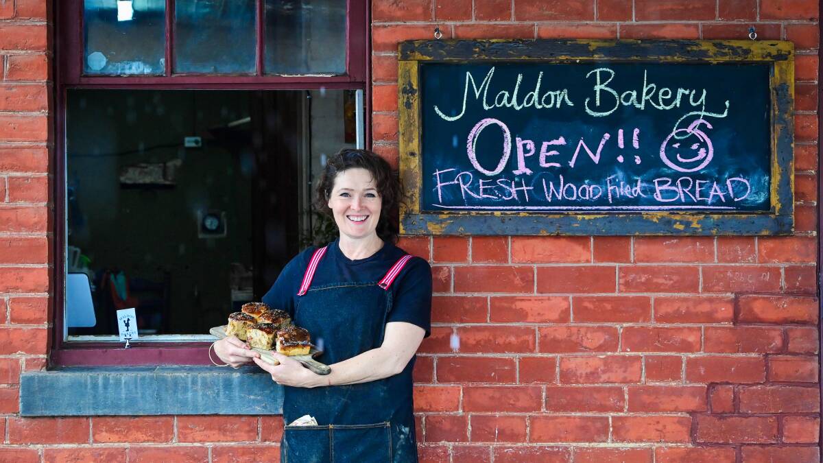 Owner of the Maldon Bakery Rebecca Barnett, Head Baker John Downes, and freshly baked goods. Pictures: Brendan McCarthy.
