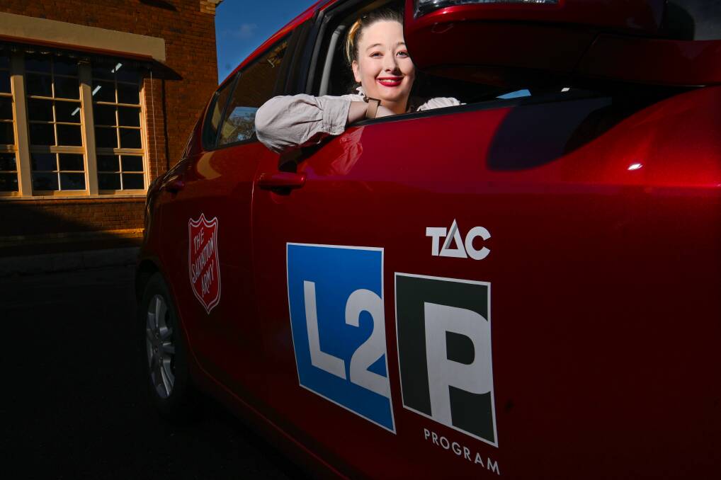 L2P program participant Megan readies for a session with her driving mentor Helen. Picture by Darren Howe