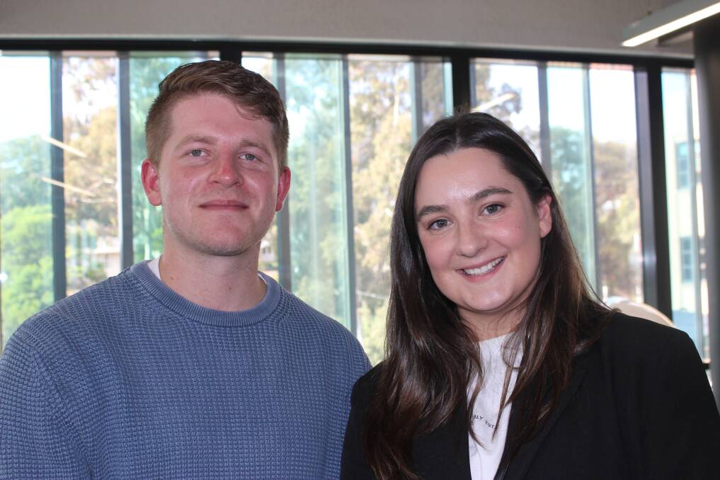 Third year primary teaching students Mitchell Burke and Lucy Wade hope to be eligible for newly announced placement support funding. Picture by Jenny Denton