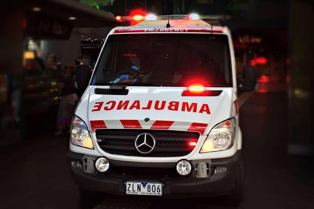 Ambulance Victoria took the tractor driver to hospital.