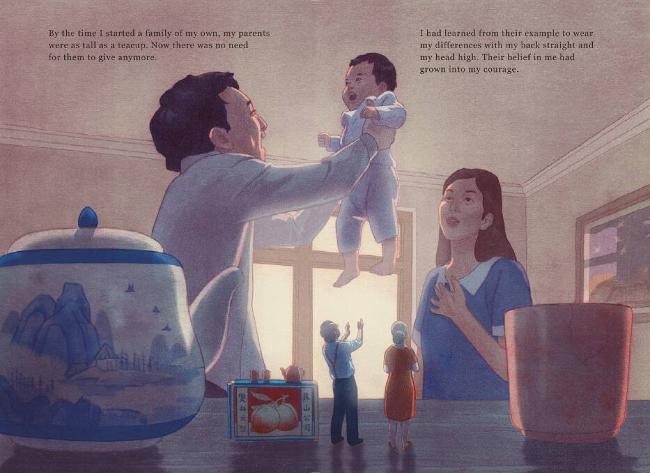 A page from Zeno Sworder's "fairytale" book My Strange Shrinking Parents.