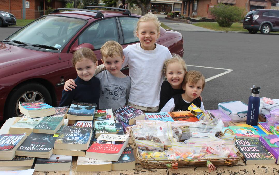 The McKern-Ritchie family kids set up a stall at Eaglehawk. Picture by Jenny Denton