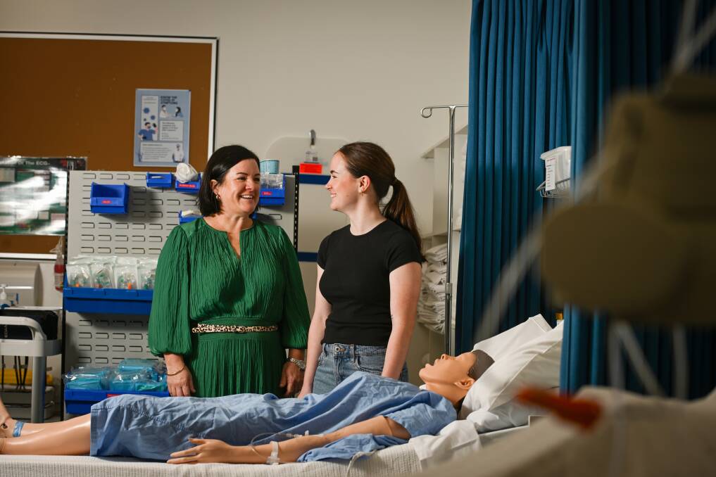 Lara Bish is following in the nursing footsteps of her mother La Trobe University regional pro vice-chancellor Melanie Bish. Picture by Darren Howe 