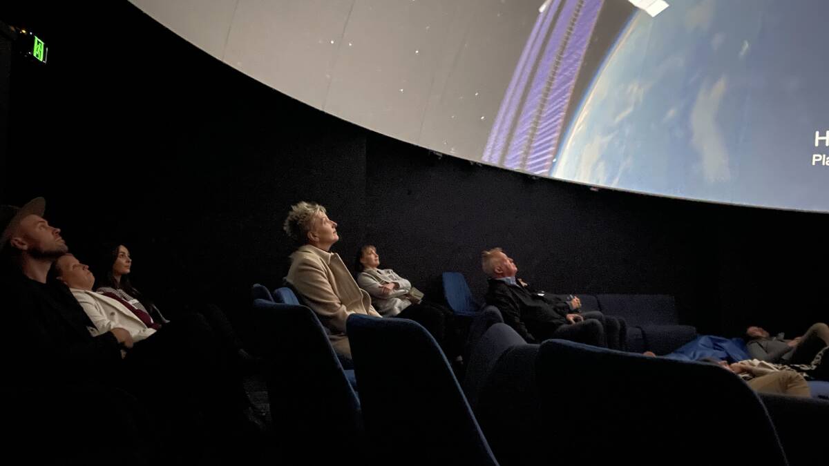 Bendigo business representatives at Discovery Centre of Science and Technology's new planetarium. Picture by Jonathon Magrath
