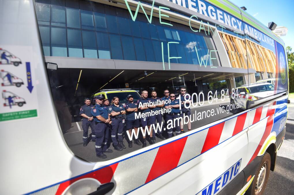 Bendigo paramedics joined statewide industrial action in March this year. Picture by Darren Howe