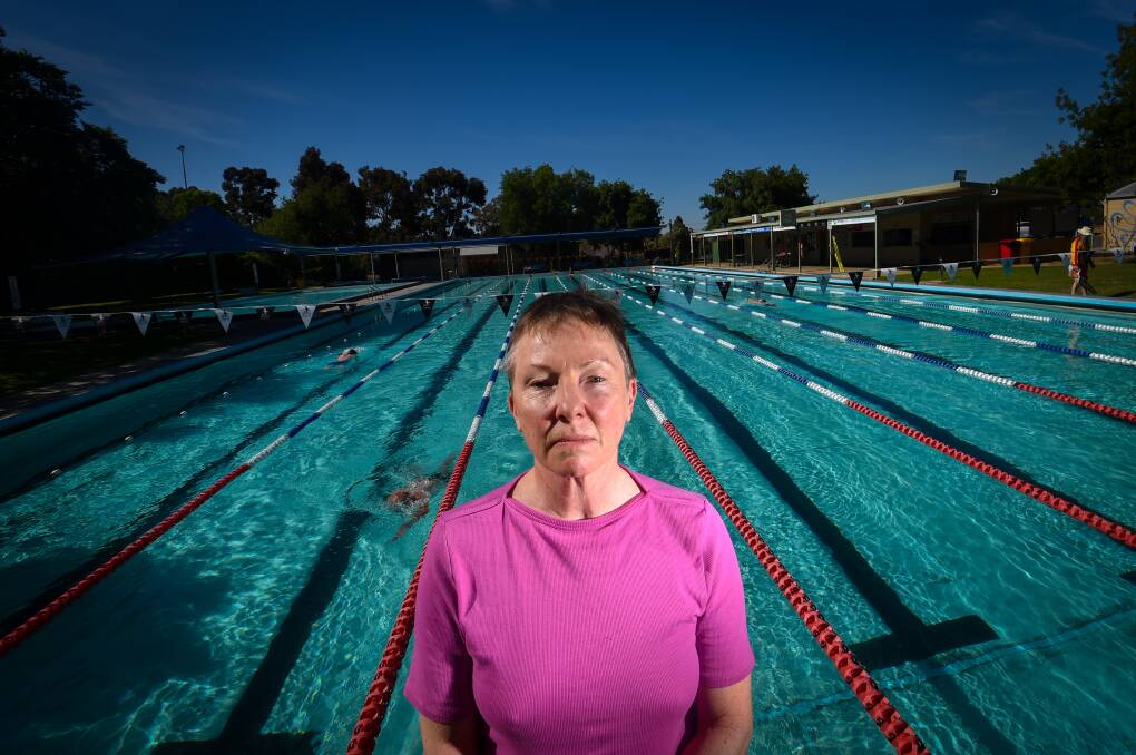 Bendigo East Swimming Pool user Claire Cooper is leading a community effort to keep the pool open as it is. Picture by Darren Howe
