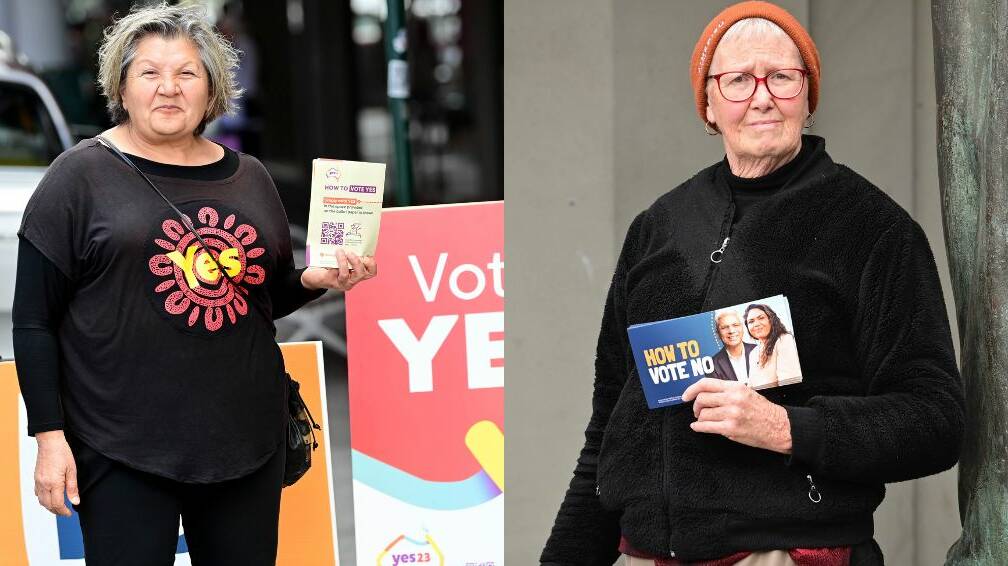 Volunteers out the front of a Bendigo early voting centre. Pictures by Brendan McCarthy