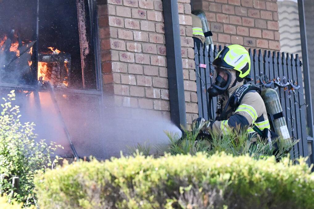 Firefighters battled a 'suspicious' fire at a Kangaroo Flat unit. Picture by Darren Howe