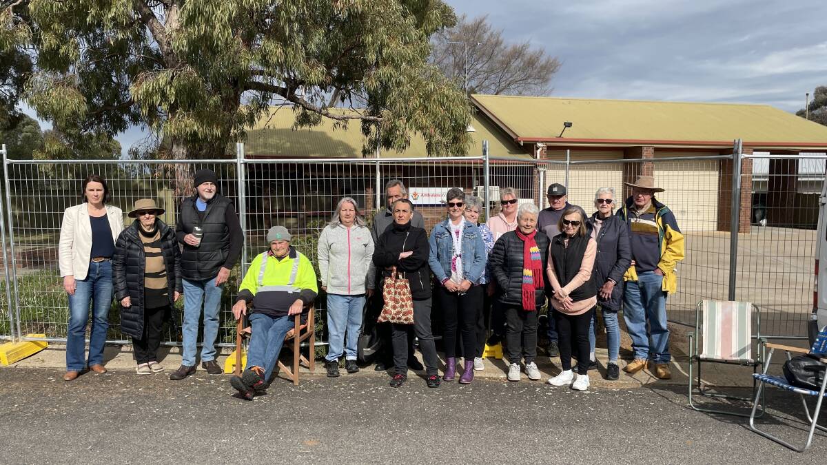 Inglewood residents at the old Ambulance Victoria branch, set to be demolished. Picture by Jonathon Magrath