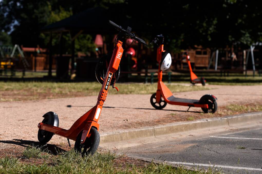 Neuron e-scooters have been used in a trial in Ballarat since 2021. Picture by Adam Trafford
