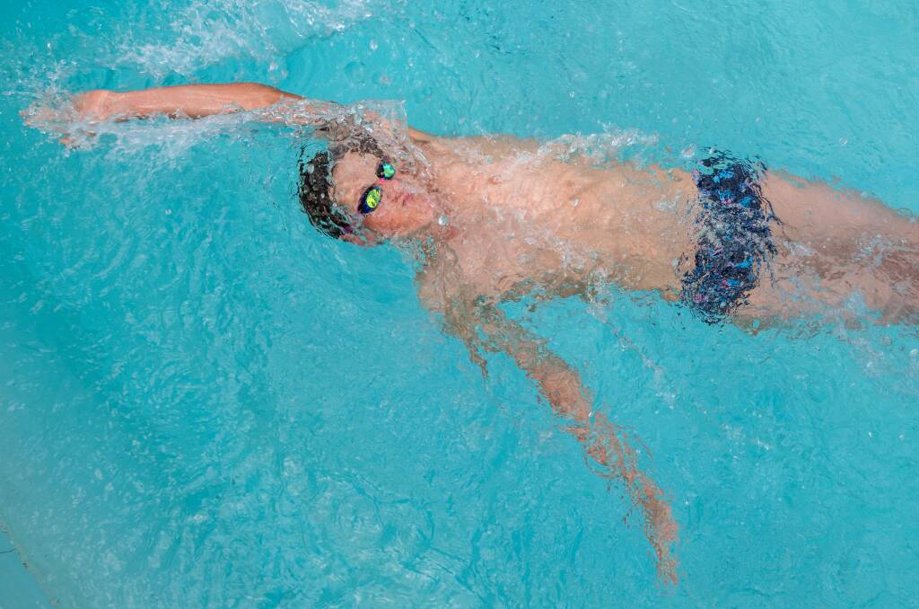 A squad represenative swimmer swims at Bendigo East Swimming Pool. Picture by Enzo Tomasiello