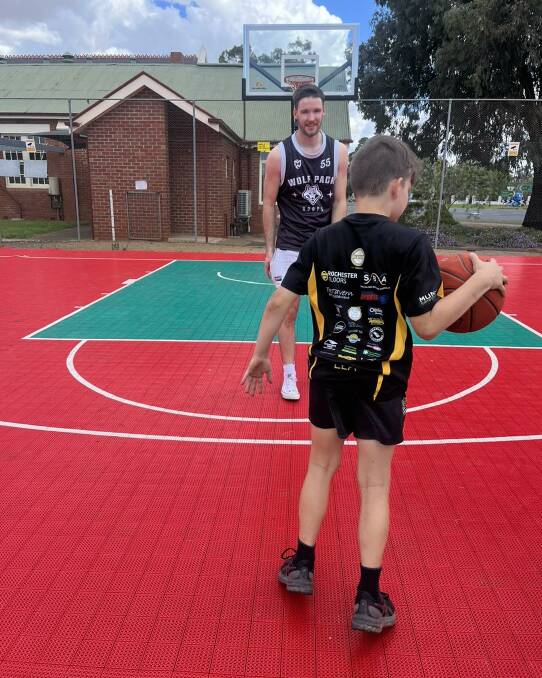 Professional basketballer Luke Rosendale held a session at the court in January this year. Picture by Rochester Basketball Association/ Facebook