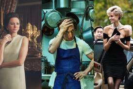 Naomi Watts in Feud: Capote vs. The Swans (left) Jeremy Allen White in The Bear (centre) and Elizabeth Debicki as Diana Princess of Wales (right). Picture FX/Disney/Splash News