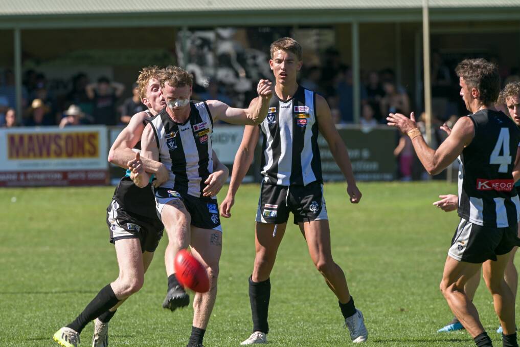 Kalan Huntly in action earlier this season on Good Friday against Maryborough. Picture by Enzo Tomasiello