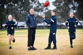 St Francis of the Fields students Lyla Edwards (left), Lily Diss, Tommy Harrop and Milanke Hassbroek have all been selected in School Sport Victoria squads for National Championship squads. Picture by Darren Howe