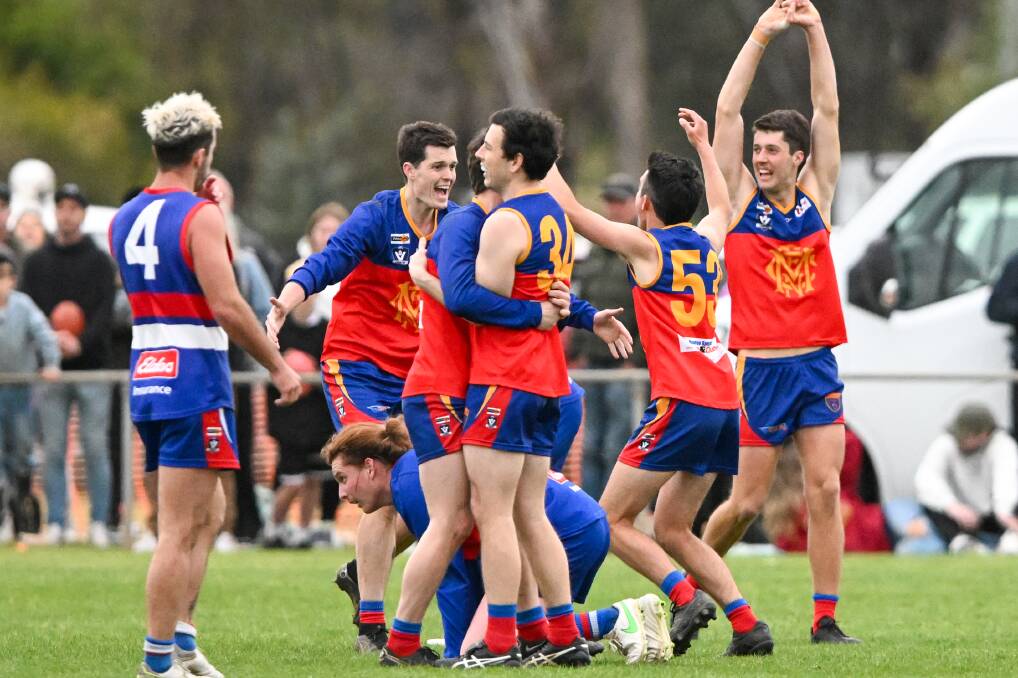 Panthers celebrate following the final siren. Picture by Darren Howe 