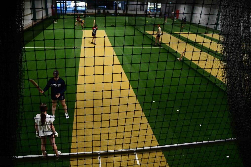 The new indoor training nets at the Mercy Junortoun Sporting Precinct. Picture by Enzo Tomasiello 