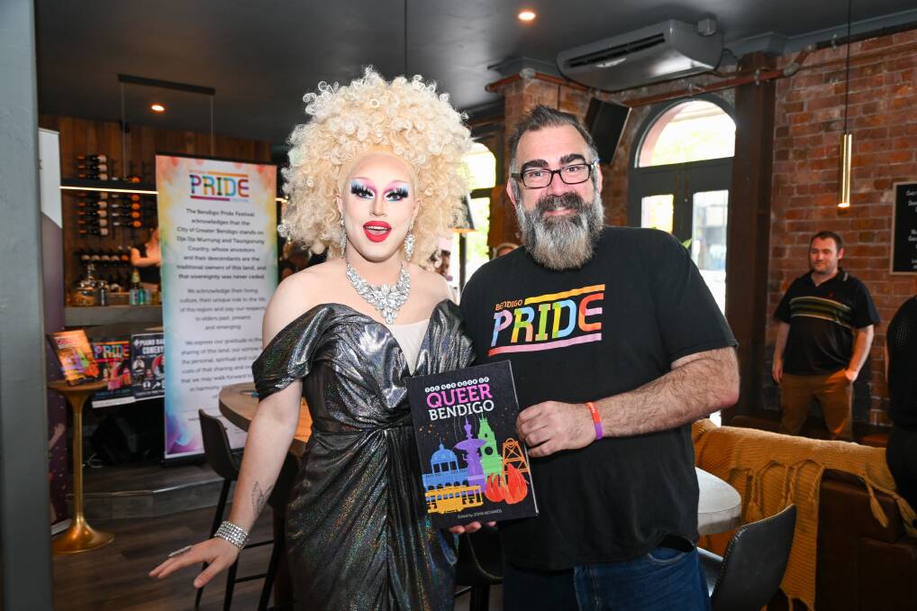 DJ Literally and Richards at Big Book of Queer Bendigo launch. Picture by Enzo Tomasiello