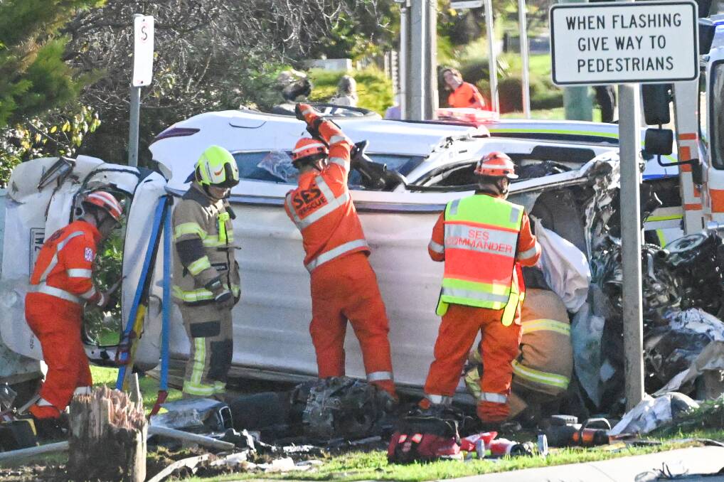 Images from the crash on Strathdale Road. Pictures by Darren Howe