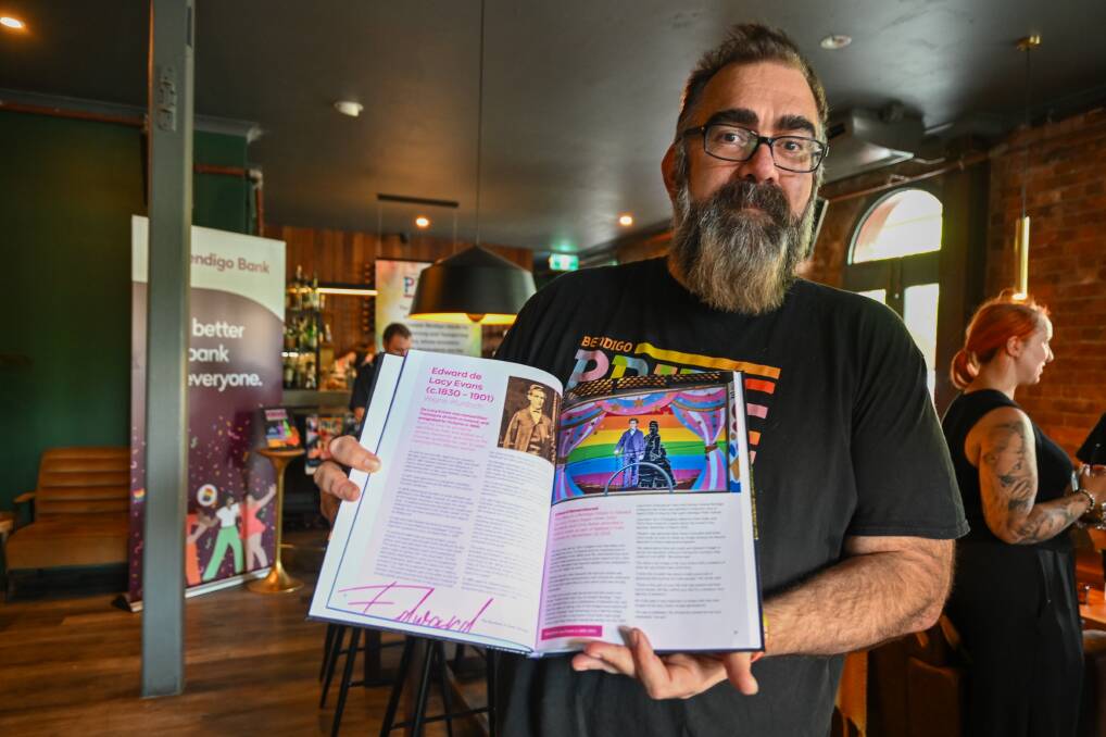 John Richards with his new book the Big Book of Queer Bendigo. Picture by Enzo Tomasiello