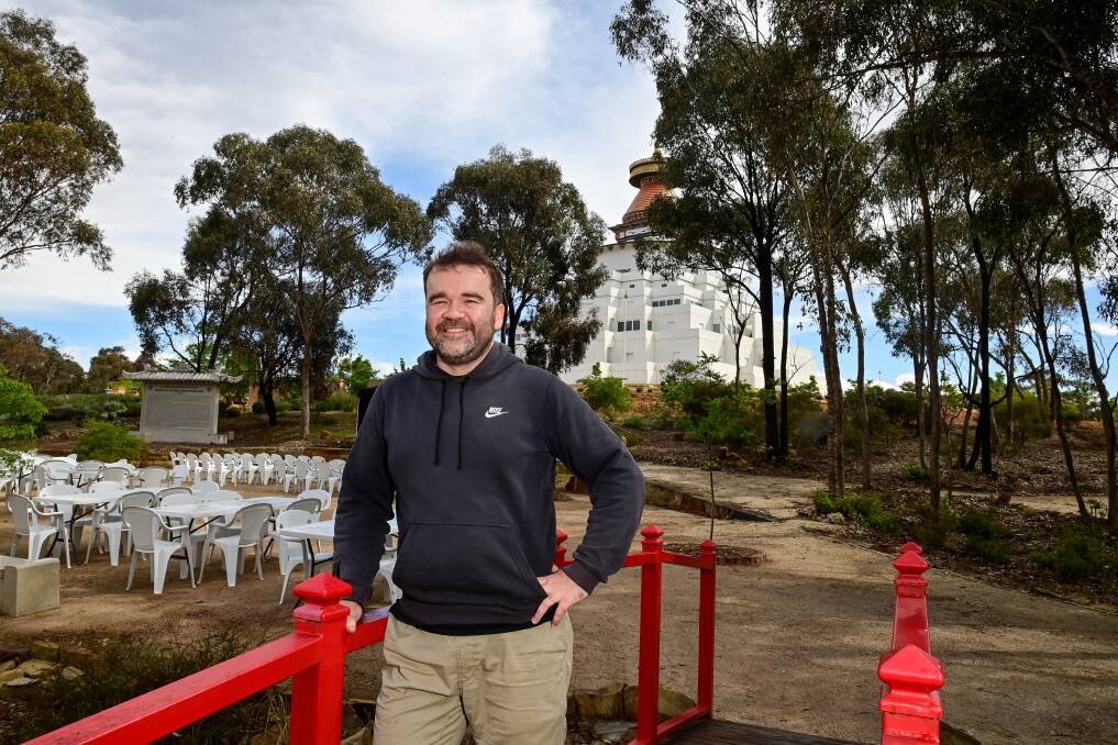  Matthew Griffin at The Great Stupa ahead of Vegecarian. Picture by Brendan McCarthy 