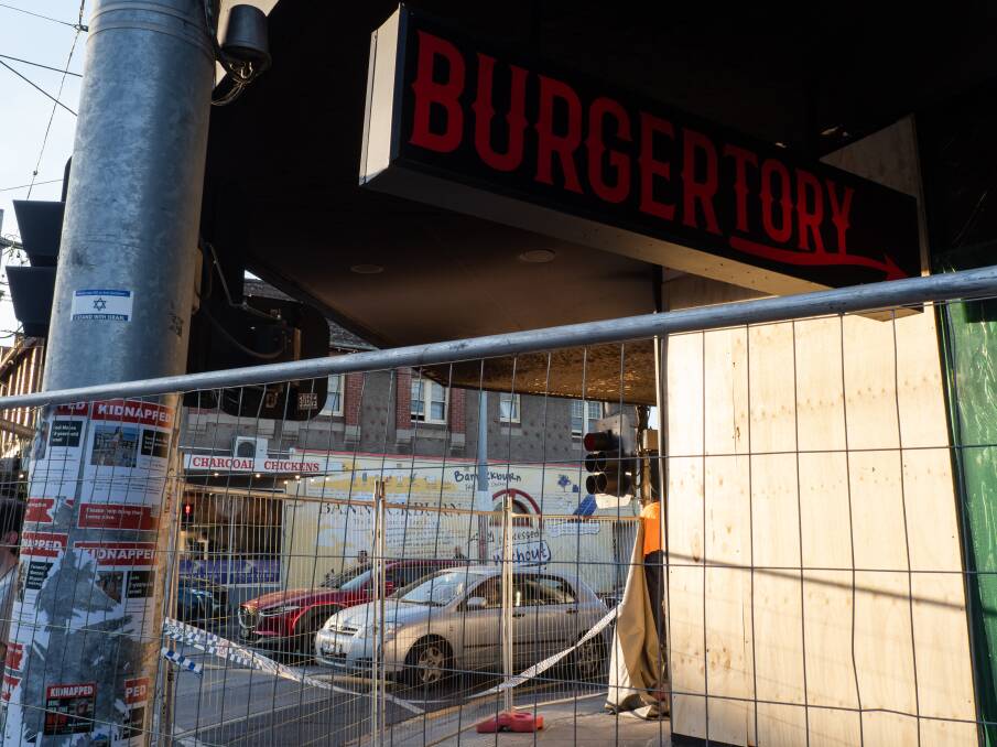 The exterior of Burgertory Caufield after the fire. Photo by Alex Zucco / SOPA Images/Sipa USA