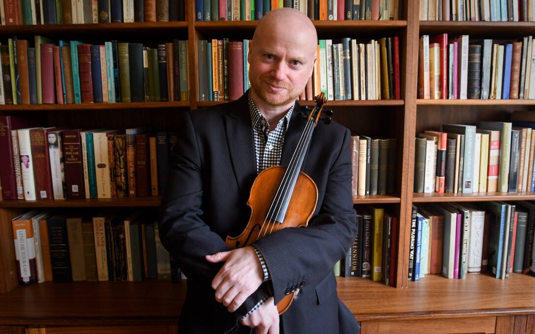 London based violinist and composer Patrick Savage is performing at Bendigo's Langley Estate. Picture by Noni Hyett