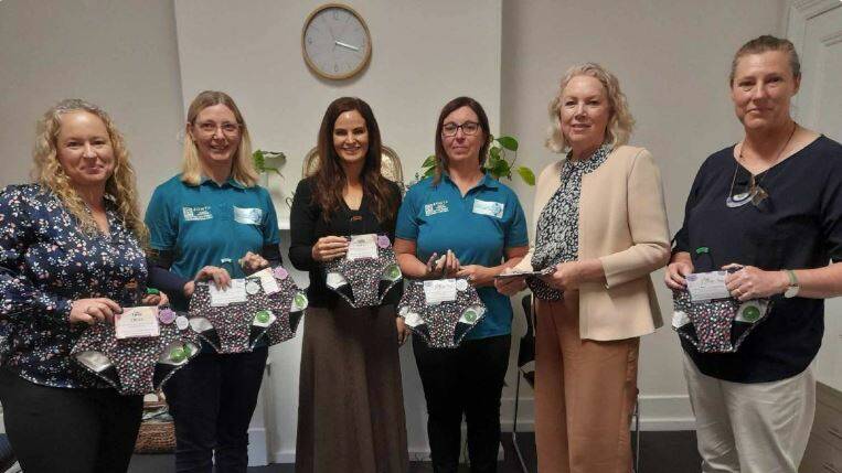 Belinda Buck, Linda Marchesani (Zonta), Elise Kornmann, Kathryn Patarica (Zonta) Tricia Currie (CEO WHLM) and Sally Pitson are keen to help eradicate period poverty. Picture supplied
