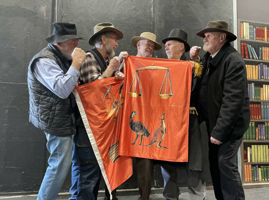 Miners and commissioners clash with in a red ribbon reenactment. Picture by Ben Loughran 