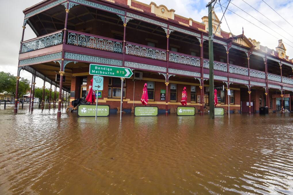 Rochester was inundated with water after the Campaspe River broke its banks in October 2022. Picture by Darren Howe.