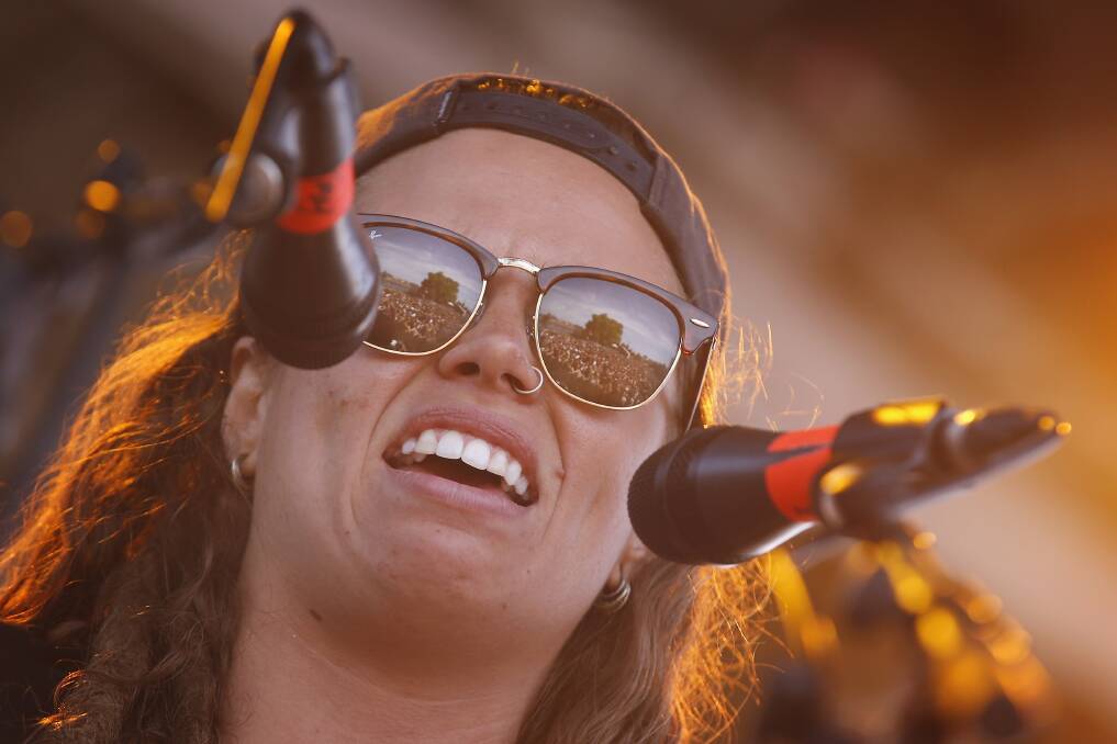 Tash Sultana performs at the St Jerome's Laneway festival last week. Picture: DARRIAN TRAYNOR