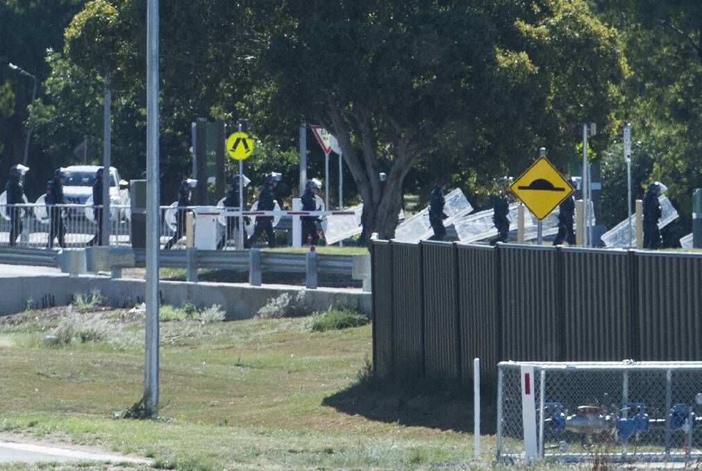 Police move in after a riot at the Malmsbury Youth Justice Centre in January. Picture: DARREN HOWE