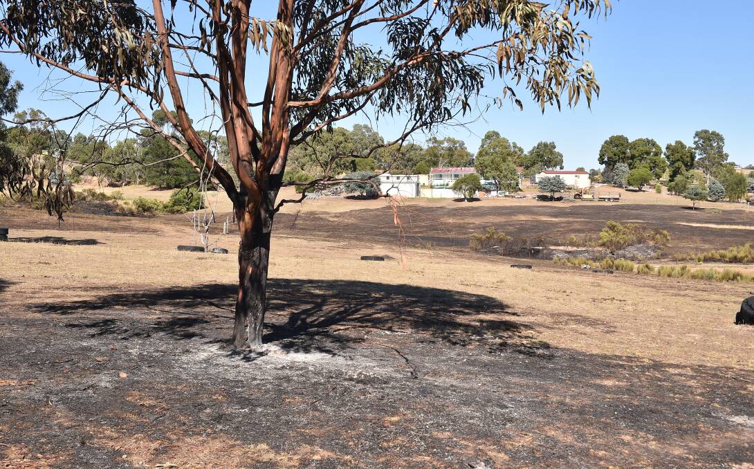 A weekend grass fire in Heathcote was used as an example of how quick fires can spread, even on days that are not listed as severe or extreme for fire danger. Picture: NONI HYETT