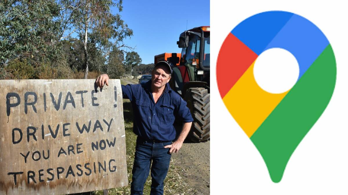 Yandoit dairy farmer Robert Morrison says he's pleased Google Maps has fixed an issue, which saw drivers diverted down the main entrance to his property. Picture by Andrew Miller and Google Maps