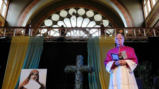 Bishop Leslie Tomlinson in 2010 at a commemoration for Mary Mackillop's canonisation.  Photo: Penny Stephens