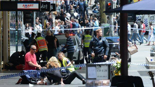 The chaos on Bourke Street on Friday, January 20. Photo: Justin McManus