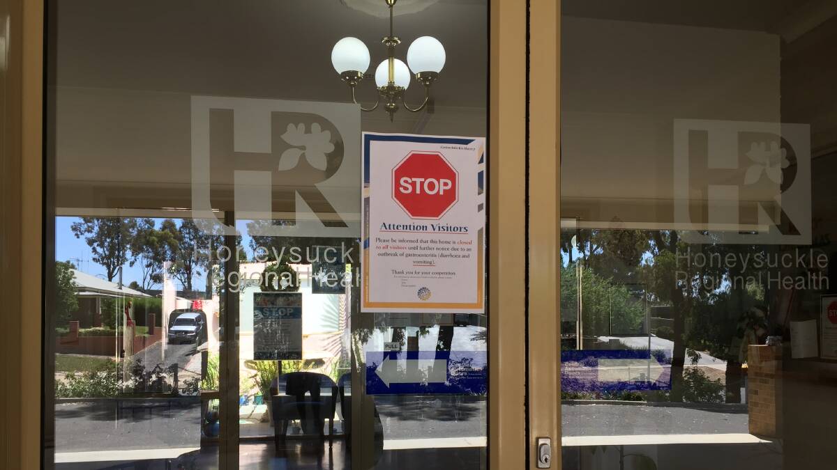 A sign at the entrance to the Bentley's Aged Care Bendigo Campus on Boxing Day.