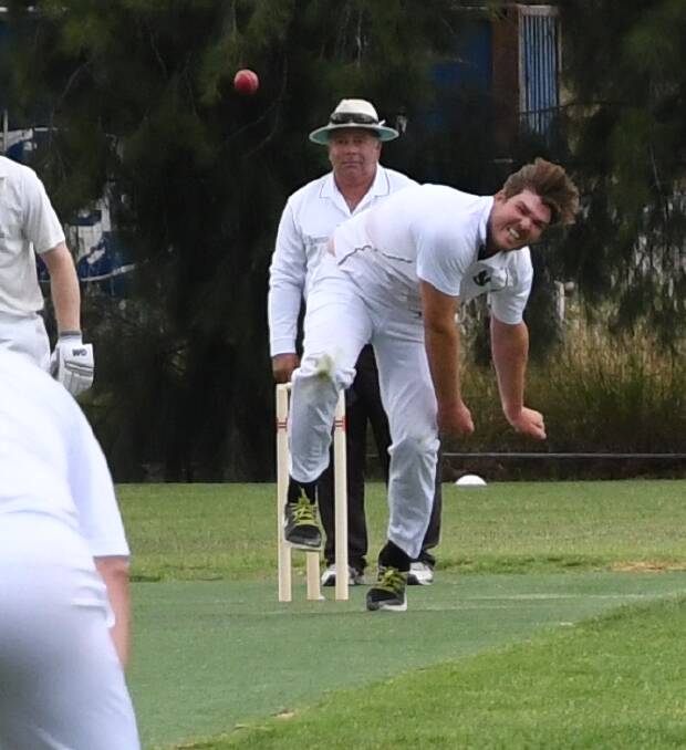 TIDY SPELL: Sedgwick's Jordan Ilsely sent down 15 overs and finished with 1-25 against United at Ewing Park on Saturday. The Tigers scored 9-228.