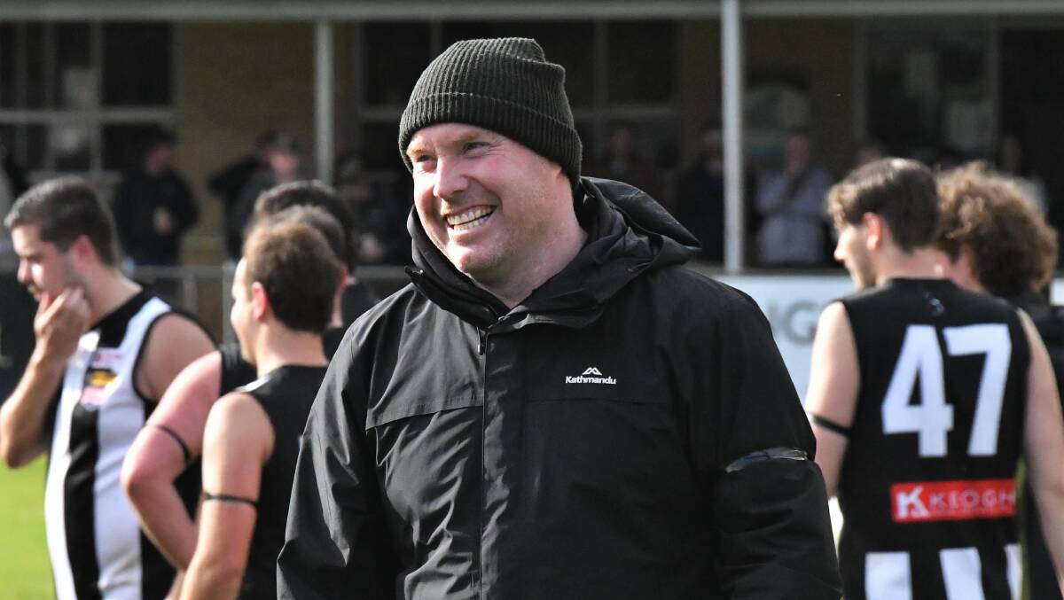 Castlemaine coach Brendan Shepherd. The Magpies host Kyneton at Camp Reserve in round 15 of the BFNL season on Saturday. Picture by Adam Bourke